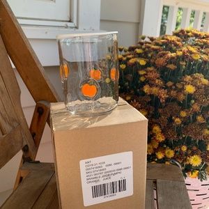 NEW IN BOX Anthropologie Pumpkin Drinking Glass